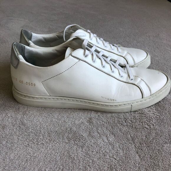 Woman by Common Projects Original Achilles White Leather Lace Up Sneakers - Picture 2 of 16